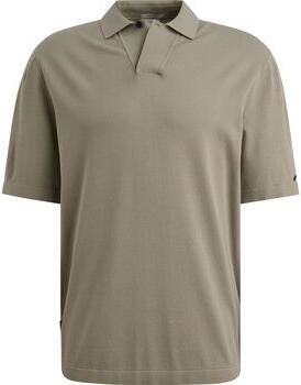 Cast Iron Polo Shirt Korte Mouw Knitted Riva Polo Taupe