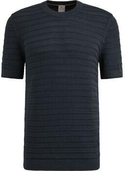 Cast Iron T-shirt Knitted Jacquard T-shirt Navy