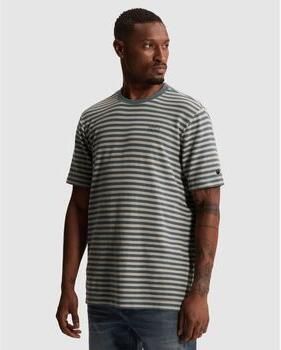 CAST IRON Heren Polo's & T-shirts Short Sleeve R-neck Regular Fit Waffle Stripe Blauw - Foto 9