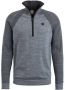 CAST IRON Heren Truien & Vesten Half Zip Collar Cotton Heather Plated Half Zip Donkerblauw - Thumbnail 2