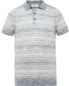 Cast Iron T-shirt Polo Knitted Blauw