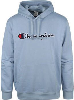 Champion Sweater Hoodie Logo Blauw