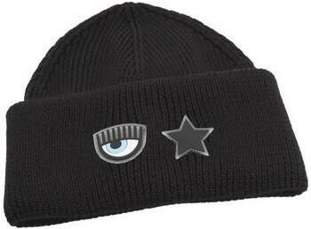 Chiara Ferragni Collection Berretto con lavorazione a maglia in coste e risvolto con logo Eye Star donna Chiara Ferragni 73Sbzk36-Zg135 Nero Zwart Dames - Foto 3