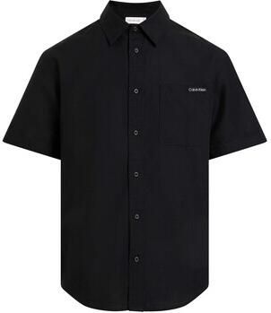 CALVIN KLEIN Heren Overhemden Linen Cotton S s Shirt Zwart - Foto 5