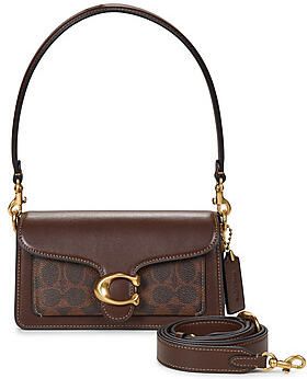 Coach leren schoudertas Tabby 20 met logoprint donkerbruin - Foto 4