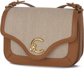 Coccinelle Beige Canvas en Leren Schoudertas Beige Dames - Foto 6