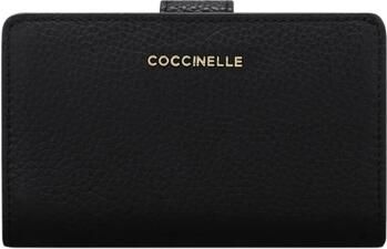 Coccinelle Elegante Leren Portemonnee met Drukknoopsluiting en Muntvakje Black Dames