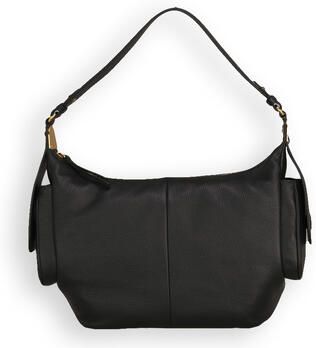 Coccinelle Zwarte Schoudertas van Korrelig Leer Black Dames