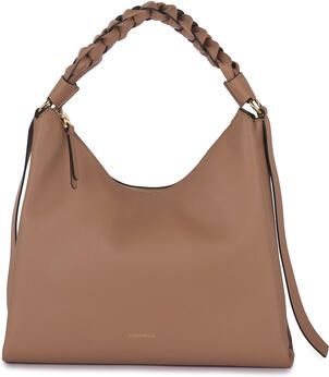 Coccinelle Bruine leren handtas met geweven handvat Brown Dames