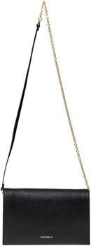 Coccinelle Zwarte Leren Schoudertas met Magneetsluiting Black Dames