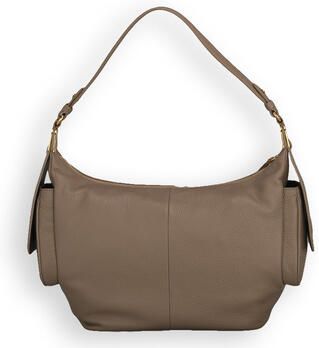 Coccinelle Gehamerd Leren Schoudertas in Beige Dames