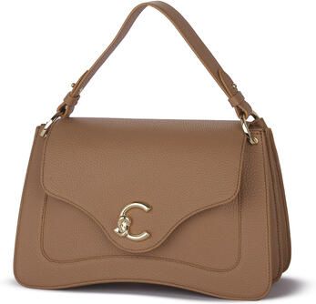 Coccinelle Schoudertas van generfd leer met magnetische klep Beige Dames - Foto 9