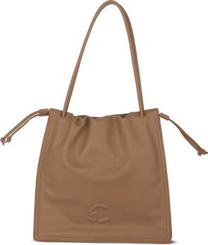 Coccinelle Schoudertas met trekkoord en stoffen voering Brown Dames - Foto 6