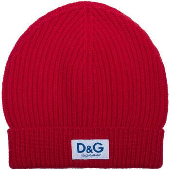 Dolce & Gabbana Rode Ribgebreide Hoeden met Logo Ontwerp Red Heren