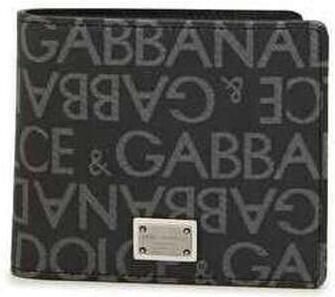 Dolce & Gabbana Logoed Jacquard Portemonnee Zwart Grijs Gemaakt in Italië Black Heren - Foto 5