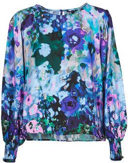 Desigual Blauwe Viscose Trui Lange Mouwen Ronde Hals Multicolor Dames