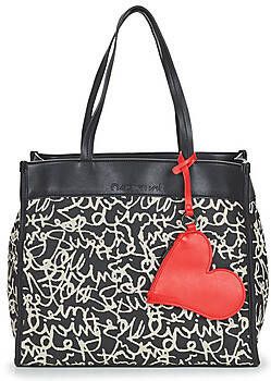 Desigual Zwarte Polyester Schoudertas met Contrastdetails Black Dames