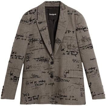Desigual geruit regular blazer grijs melange - Foto 3