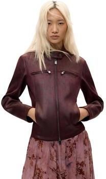 Desigual imitatieleren jas donkerrood