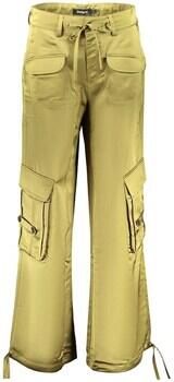 Desigual satijnen tapered low waist cargobroek kaki - Foto 5