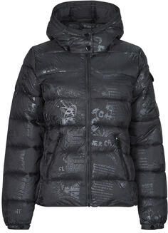 Desigual Zwart Geruite Hoodie Met Ritssluiting Black Dames