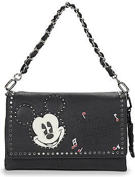 Desigual Zwarte Schoudertas met Verstelbare Band en Afneembare Handvatten Black Dames