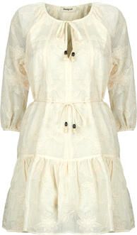 Desigual gebloemde blousejurk beige - Foto 3