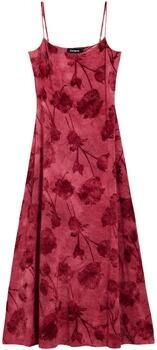 Desigual gebloemde midi jurk rood - Foto 4