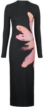 Desigual gebloemde midi jurk zwart roze - Foto 4