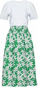 Desigual gebloemde maxi A-lijn jurk wit groen