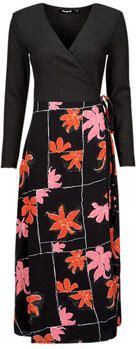 Desigual gebloemde jurk zwart rood