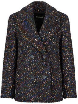 Desigual wintermantel met wol zwart meerkleurig - Foto 3