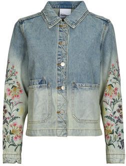 Desigual Trainingsjack Denim jasje bloemen borduurwerk lange mouwen