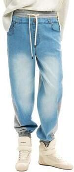 Desigual barrel regular waist casual broek medium blue denim - Foto 3