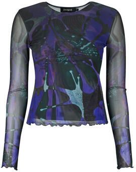 Desigual T-Shirt Lange Mouw TS_DOTS LEAF_LACROIX 26WWTK02 - Foto 4