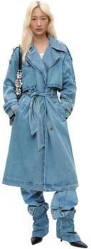 Desigual denim trenchcoat met ceintuur blauw - Foto 4