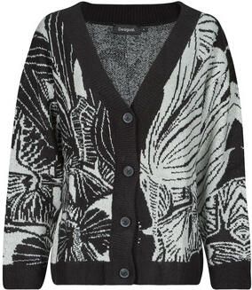 Desigual Zwarte Gebreide Vest Dames Herfst Winter Collectie Black Dames