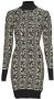 Desigual Organische Jacquard Jurk met Lange Mouwen Black Dames - Thumbnail 1