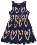 Desigual A-lijn jurk met all over print en plooien donkerblauw multicolor - Thumbnail 2