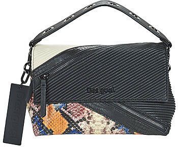 Desigual Zwarte Polyethyleen Handtas met Afneembaar Handvat en Verstelbare Schouderriem Black Dames