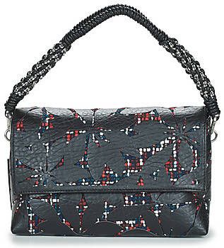 Desigual Zwarte Polyethyleen Schoudertas met Verstelbare Band Black Dames