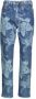 Desigual Blauwe Jeans met Bloemenpatroon Blue Dames - Thumbnail 2