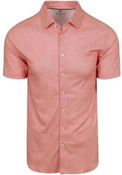 Desoto Overhemd Korte Mouw Short Sleeve Oxford Optics Overhemd Apricot Roze