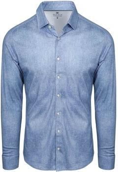 Desoto Overhemd Lange Mouw Overhemd Blue Bleached Denim