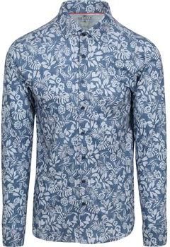 Desoto Overhemd Lange Mouw Overhemd Denim Bloem Blauw