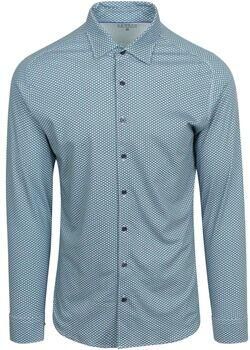 Desoto Overhemd Lange Mouw Overhemd Print Bloem Blauw Groen