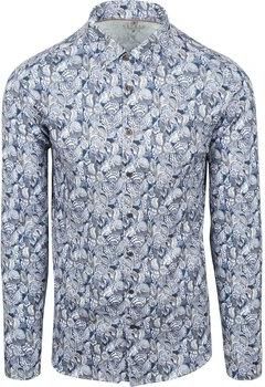 Desoto Overhemd Lange Mouw Overhemd Print Bloem Blauw