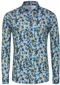 Desoto Overhemd Lange Mouw Overhemd Print Bloem Blauw