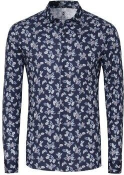 Desoto Overhemd Lange Mouw Overhemd Print Denim Blooming Navy