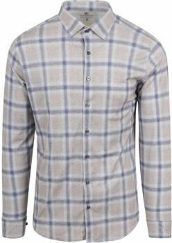 Desoto Overhemd Lange Mouw Overhemd Ruit Greige Blauw